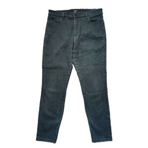 ANN TAYLOR High Rise Sz 12 Women's Factory Faded Black Stretch Jeans